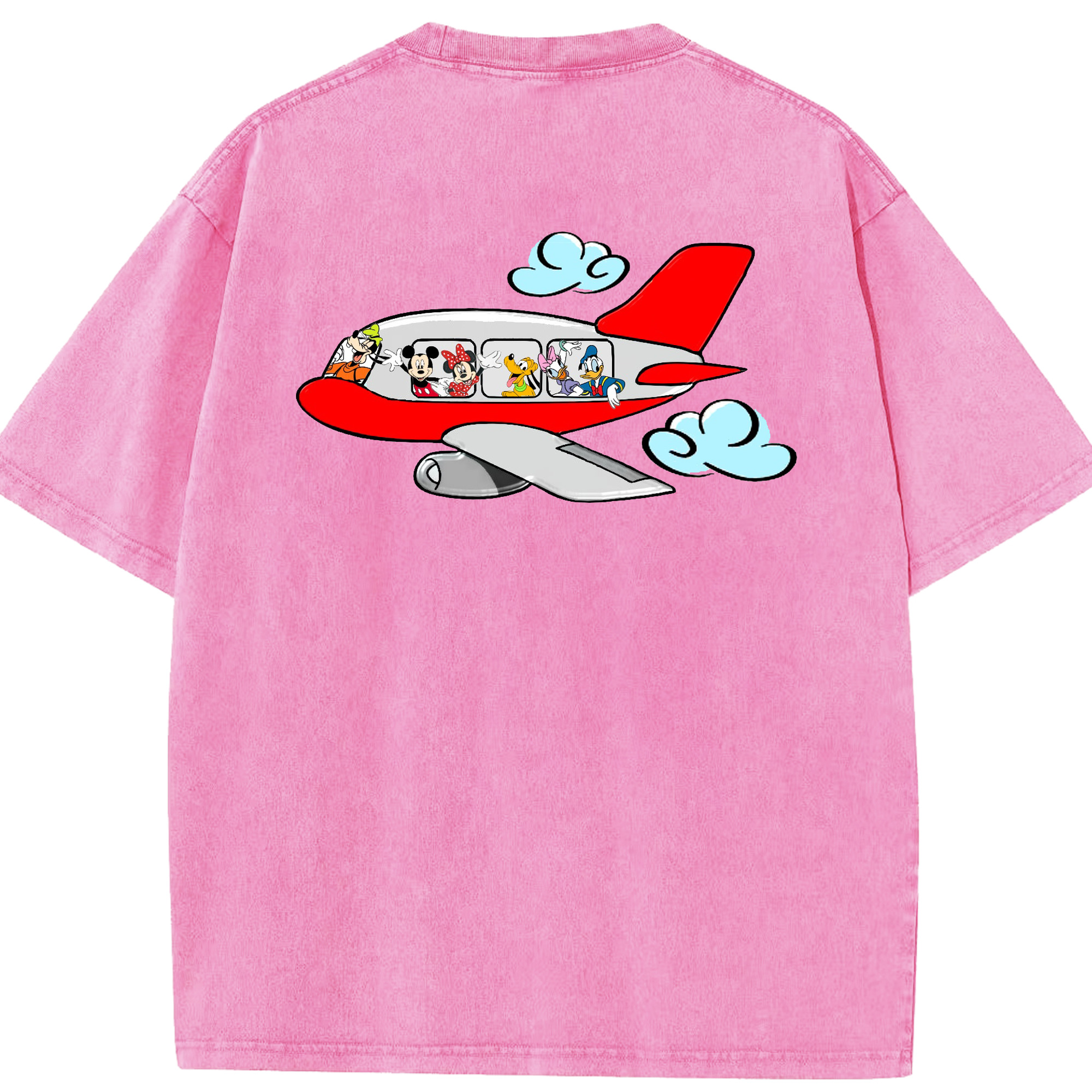（画像用） ミッキーマウス Mickey Mouse 綿100% ヴィンテージ風 半袖Tシャツ（背面プリント）